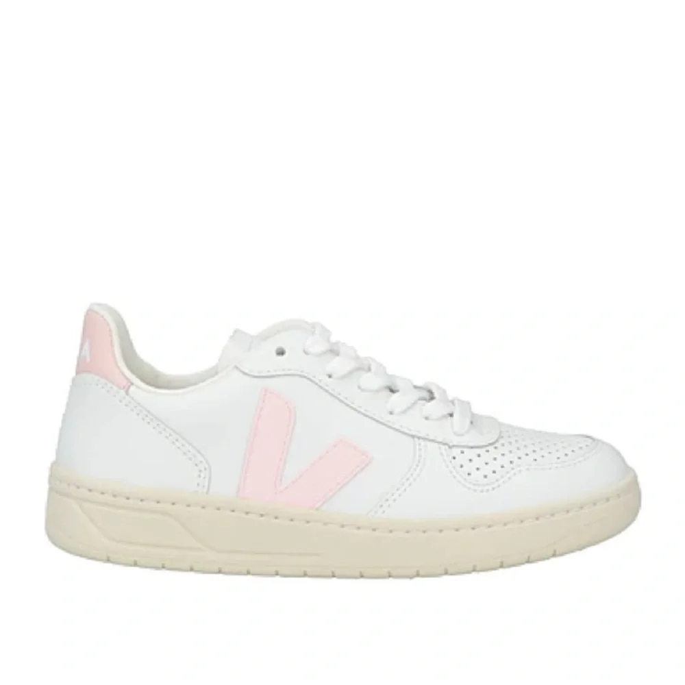 VEJA V-10 LEATHER SNEAKERS IN WHITE PETALE 40 9 - Picture 2 of 12